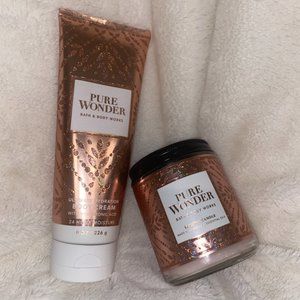 Bath and Body Works Pure Wonder Body Cream and Candle Set